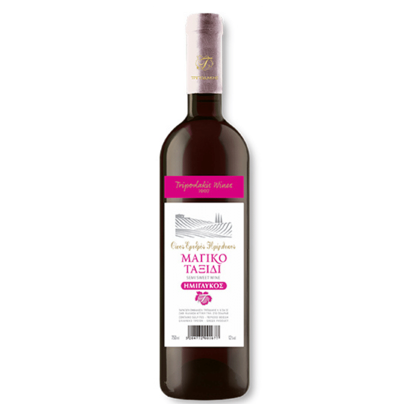 Flasche Magic Trip halbsüßer Rotwein mit 750 ml Inhalt